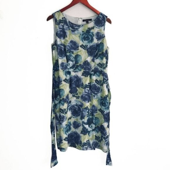 BROOKS BROTHERS Silk Sleeveless Watercolor Floral Dress Size 8 - Picture 1 of 8